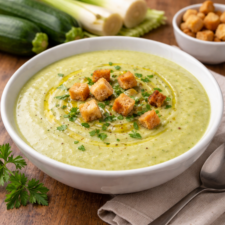 Crema de calabacín y puerro