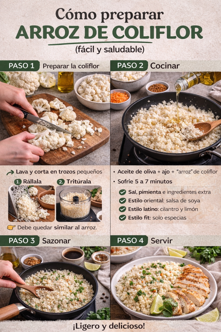Cómo preparar arroz de coliflor (fácil y saludable)