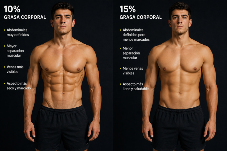¿Cuál es el porcentaje de grasa ideal para un físico masculino más atractivo?